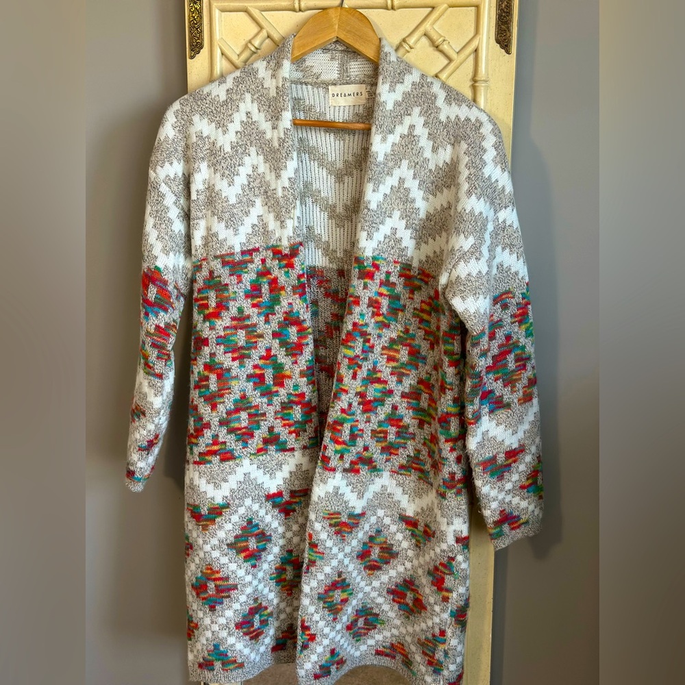 Dreamers by Debut Acrylic Blend Aztec Cardigan Size small EUC PTP 18 - Picture 3 of 11